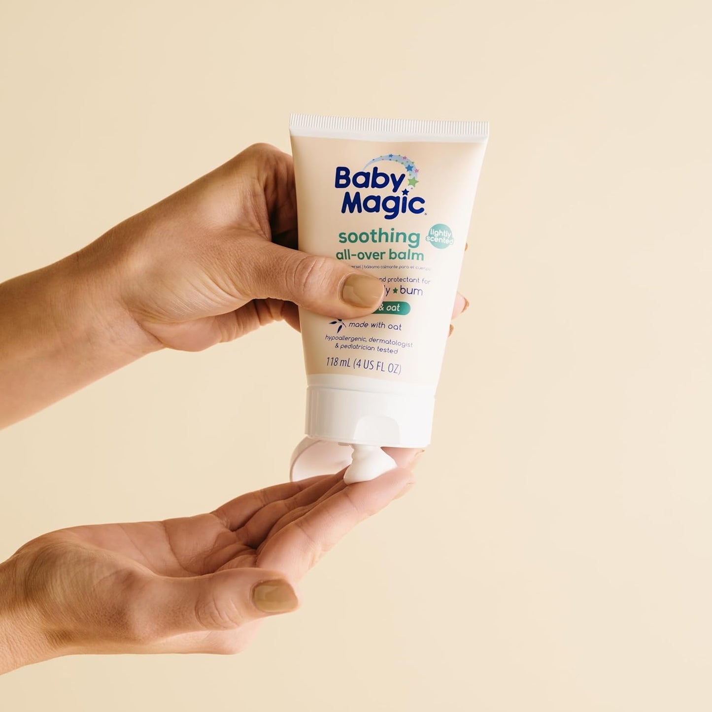 Baby Magic Soothing All-Over Balm, Vanilla & Oat, Skin Moisturizer for Face, Body & Bum, Hypoallergenic, Dermatologist & Pediatrician Tested, 4 Fl Oz