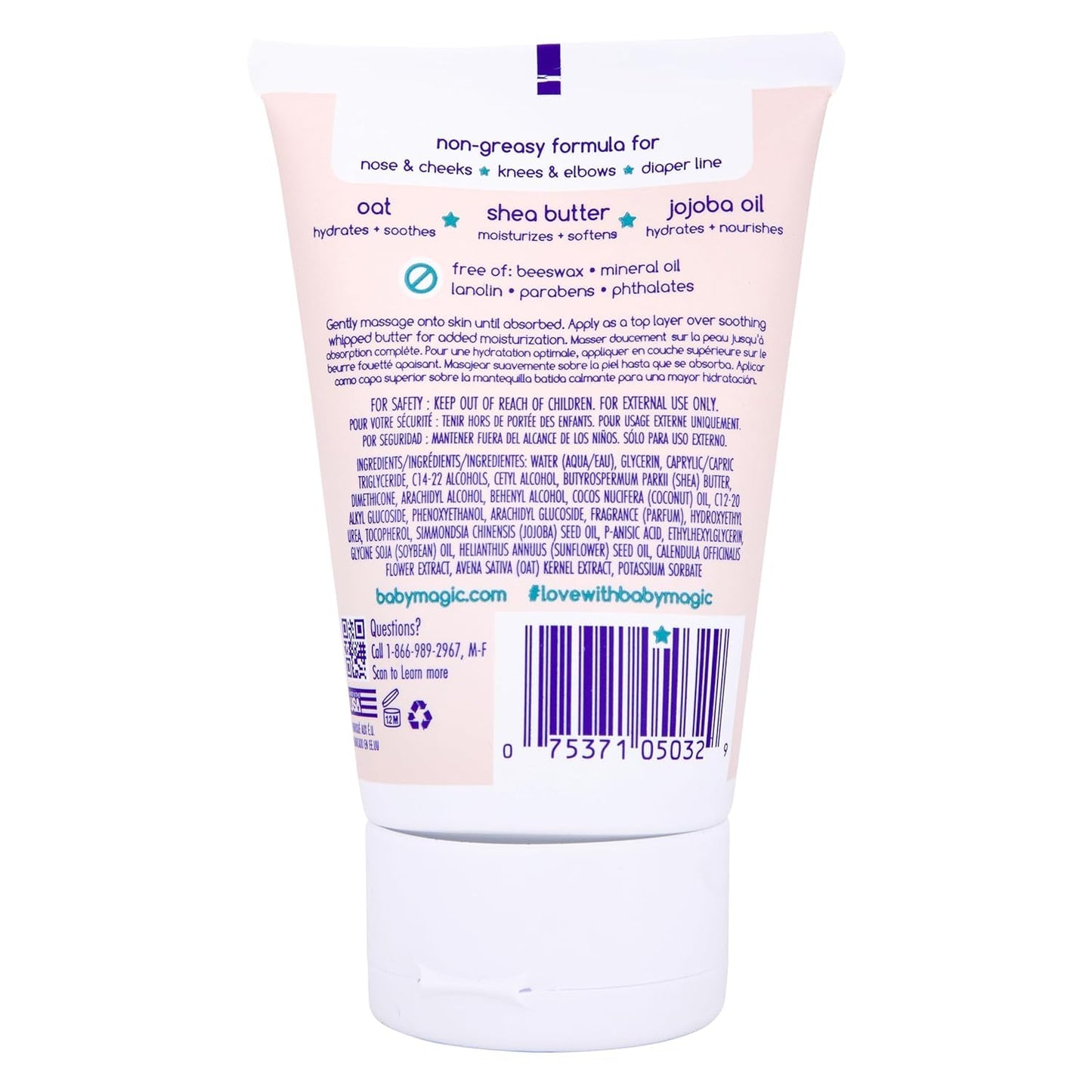 Baby Magic Soothing All-Over Balm, Vanilla & Oat, Skin Moisturizer for Face, Body & Bum, Hypoallergenic, Dermatologist & Pediatrician Tested, 4 Fl Oz